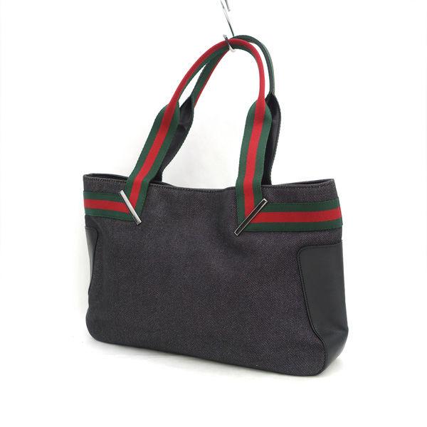 GUCCI / グッチ ◆シェリーライン デニム トートバッグ ハンドバッグ 73983 ブランド【バッグ/バック/BAG/鞄/カバン】 【中古】 GUCCI（グッチ） シェリーライン デニム トートバッグ ハンドバッグ