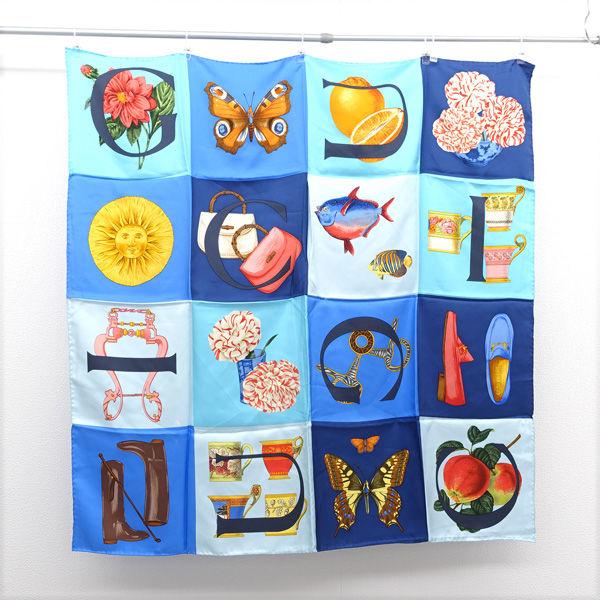 GUCCI（グッチ） スカーフ シルク 総柄 パネル マルチ バンブー ホース