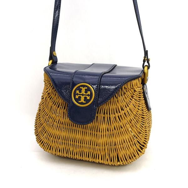 TORY BURCH（トリーバーチ） カゴバッグ ストロー ゴールドロゴ 2WAY