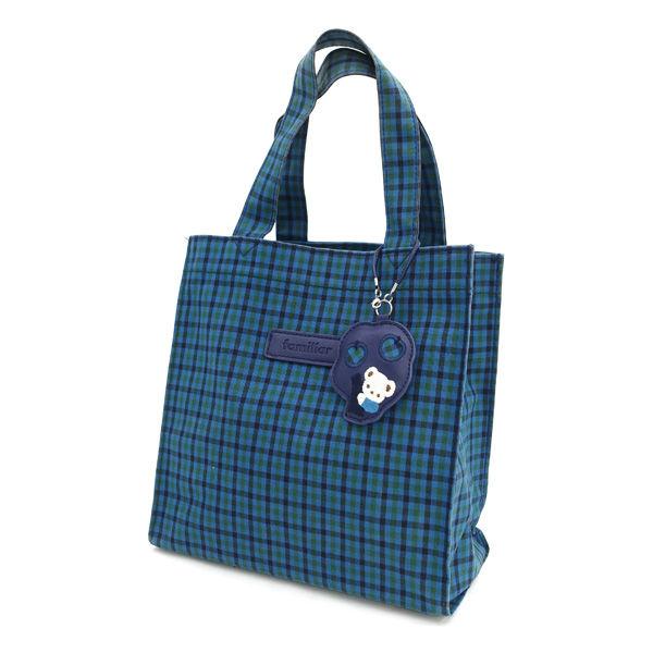 ♡大人気完売品♡ファミリア 青チェック トートバッグ ファミリア（Familiar） トートバッグ/チェック柄/ネイビー レディース