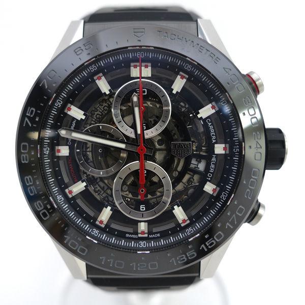 TAG HEUER / タグホイヤー  カレラ キャリバーホイヤー01 クロノグラフ デイト 腕時計 裏スケ シースルーバック CAR2A1Z-0