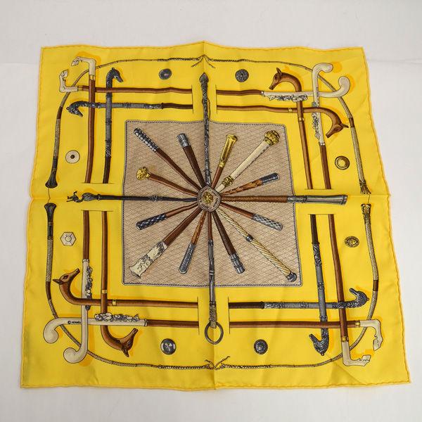 HERMES（エルメス） カレ40 スカーフ CANNES&POMMEAUX ステッキ