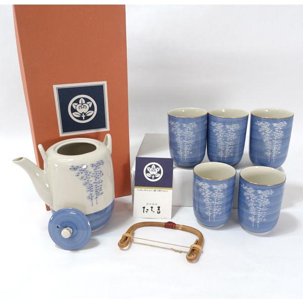 たち吉   和食器たち吉/竹林 茶器揃(急須・湯呑5) 210-010 ギフト 未使用
