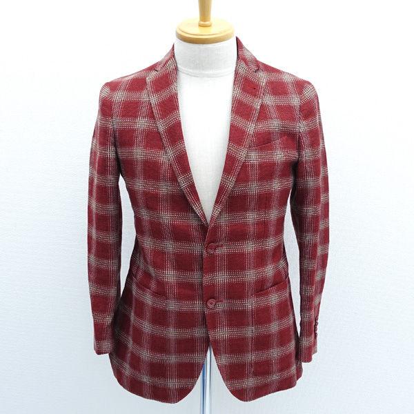 新品　tagliatore テーラード　ジャケット　リネン　チェック　46 TAGLIATORE / タリアトーレ テーラードジャケット/2B/リネン混