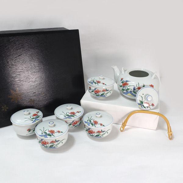 有田焼 南風窯 和食器木箱入蓋付茶器揃 急須 湯呑5個セット ギフト 