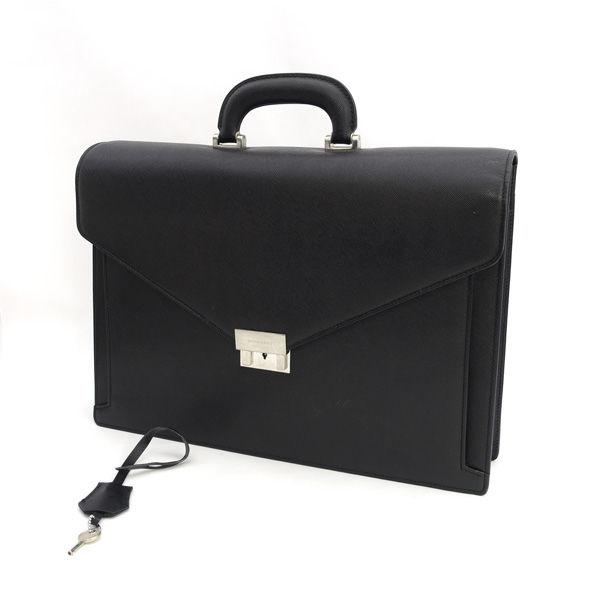美品】バーバリー　BURBERRY ビジネスバッグ　ブリーフケース　レザー　黒 BURBERRY（バーバリー） ブリーフケース/ビジネスバッグ/書類バッグ