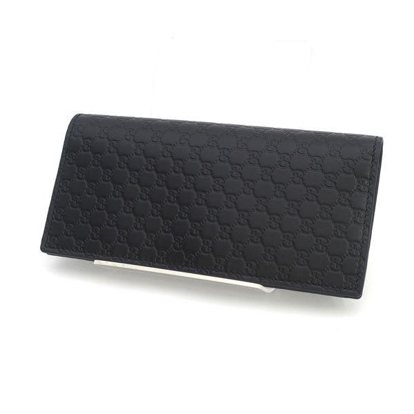 GUCCI / グッチ ◆長札入れ(小銭入れなし) マイクログッチシマ カーフ 黒 449245 【財布/サイフ/ウォレット/wallet/】 ブランド【中古】 [0220556857] GUCCI（グッチ） 長札入れ(小銭入れなし) マイクログッチシマ カーフ
