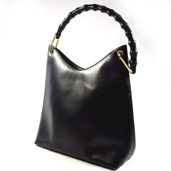 GUCCI（グッチ） バンブー ハンドバッグ レザー ブラック 001 2002