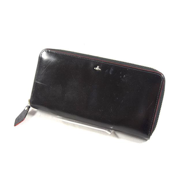 Vivienne Westwood / ヴィヴィアンウエストウッド ■SIMPLE TINY ORB ラウンドファスナー長財布 黒【財布/ウォレット】【中古】 Vivienne Westwood（ヴィヴィアンウエストウッド） SIMPLE TINY ORB