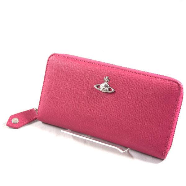 Vivienne Westwood / ヴィヴィアンウエストウッド ■VICTORIA ラウンドファスナー長財布  ピンク 【財布/ウォレット】【中古】 Vivienne Westwood（ヴィヴィアンウエストウッド） VICTORIA ラウンド