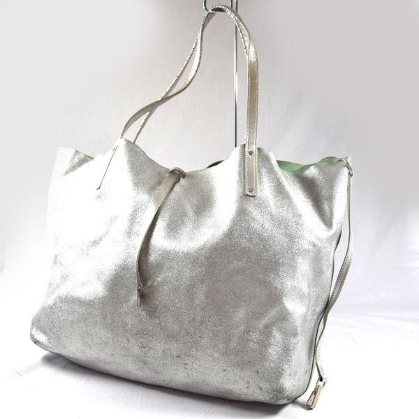 TIFFANY&Co. / ティファニー トートバッグ レザー シルバー ブランド