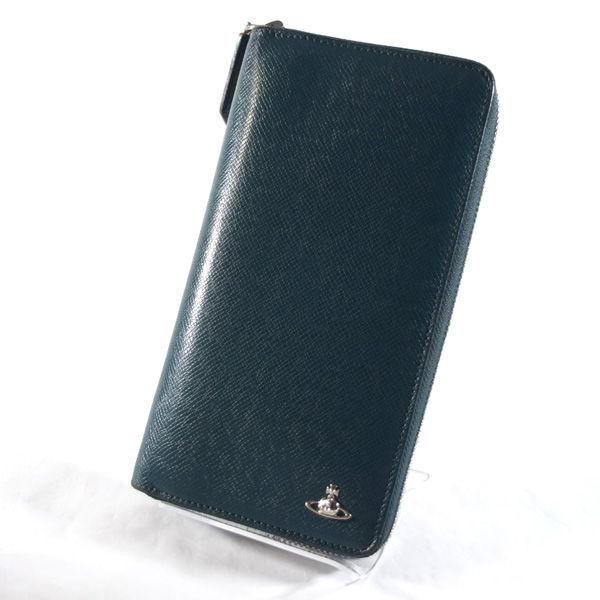 Vivienne Westwood / ヴィヴィアンウエストウッド  長財布 ラウンドファスナー グリーン レザー VW1 中古  [0990011375] Vivienne Westwood / ヴィヴィアンウエストウッド 長財布 ラウンド