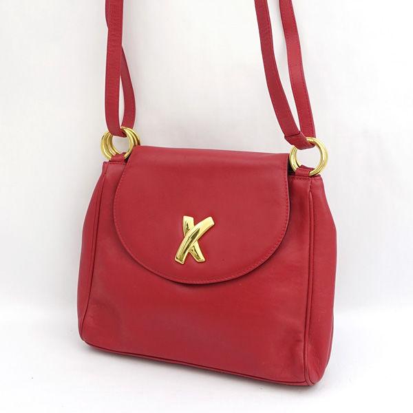 Paloma Picasso / パロマ ピカソ ■ショルダーバッグ レザー レッド ゴールド  ブランド【バッグ/バック/鞄/カバン】 【中古】 Paloma Picasso / パロマ ピカソ ショルダーバッグ レザー レッド