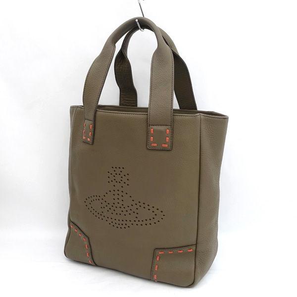 Vivienne Westwood / ヴィヴィアンウエストウッド ■パンチング ORB トートバッグ ソフトレザー VW1 【中古】 Vivienne Westwood（ヴィヴィアンウエストウッド） パンチング ORB