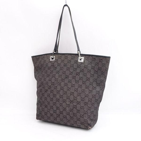 GUCCI / グッチ GGキャンバスレザー トートバッグ ブラック グレー 