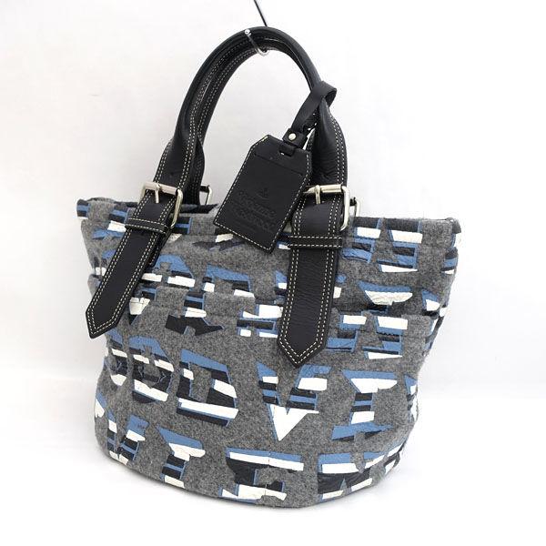 Vivienne Westwood / ヴィヴィアンウエストウッド ■ハンドバッグ ORB レザー 綿混プリント VW1 【中古】 Vivienne Westwood（ヴィヴィアンウエストウッド） ハンドバッグ ORB