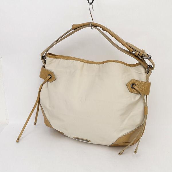 BURBERRY / バーバリー ■ショルダーバッグ セミショルダー ナイロン レザー ベージュ ブラウン ブランド 【中古】 BURBERRY（バーバリー） ショルダーバッグ セミショルダー ナイロン