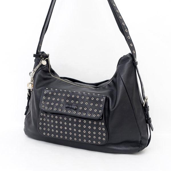 agnes b. b / アニエスベー ショルダーバッグ ソフトレザー ブラック  