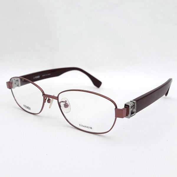FENDI / フェンディ ■メガネ ズッカ ラインストーン チタン ボルドー FF0103/J ブランド【サングラス/メガネ/眼鏡】 【中古】 FENDI（フェンディ） メガネ ズッカ ラインストーン チタン ボルドー