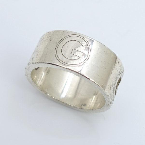 GUCCI（グッチ） Gロゴ ワイドリング 925 ブランデッド ＃22 中古
