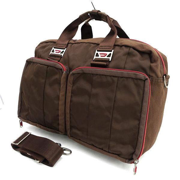 DIESEL / ディーゼル ■２WAY　ショルダーバッグ　ミニボストン　ブラウン　ナイロン ブランド【BAG/鞄/カバン】 【中古】 DIESEL / ディーゼル 2WAY ショルダーバッグ ミニボストン ブラウン
