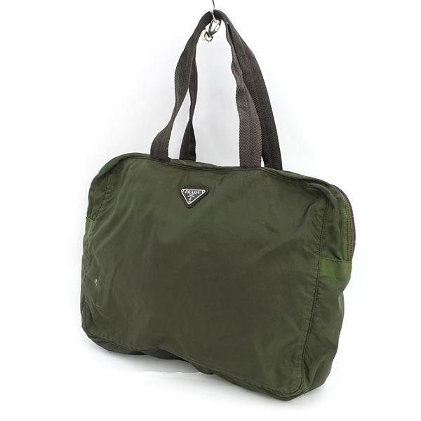 PRADA 　プラダ　ナイロン　緑　グリーン　ブリーフケース　トートバッグ PRADA（プラダ） ブリーフケース ナイロン グリーン ブランド 中古