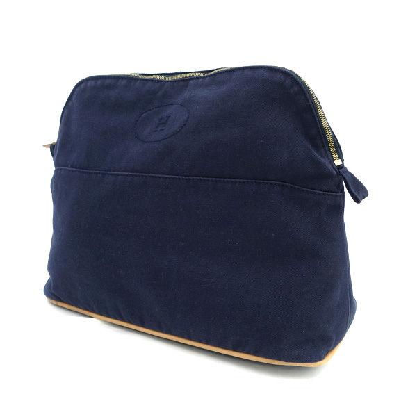 HERMES / エルメス  ボリード 30 GMポーチ キャンバス ネイビー ブランド 中古