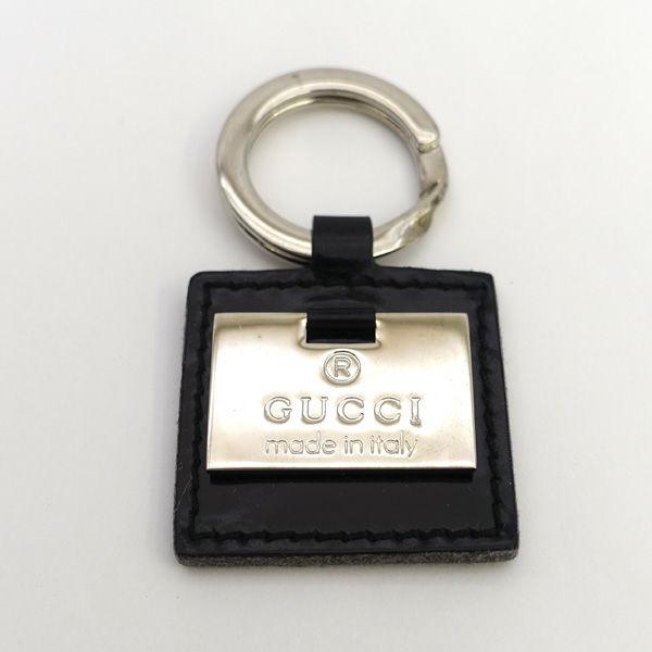 GUCCI　キーリング　ブラック　新品未使用 GUCCI（グッチ） キーリング アクセサリー レザー ブラック ブランド