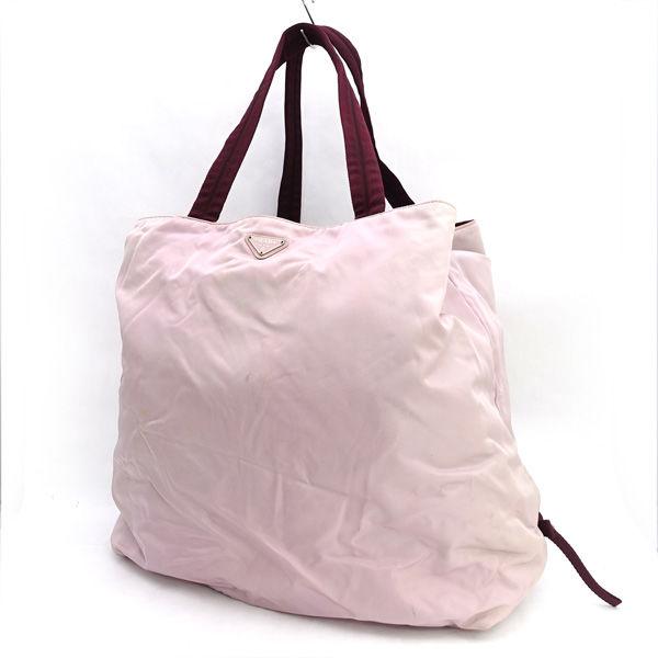 PRADA（プラダ） トートバッグ セミショルダー ナイロン ピンク エンジ