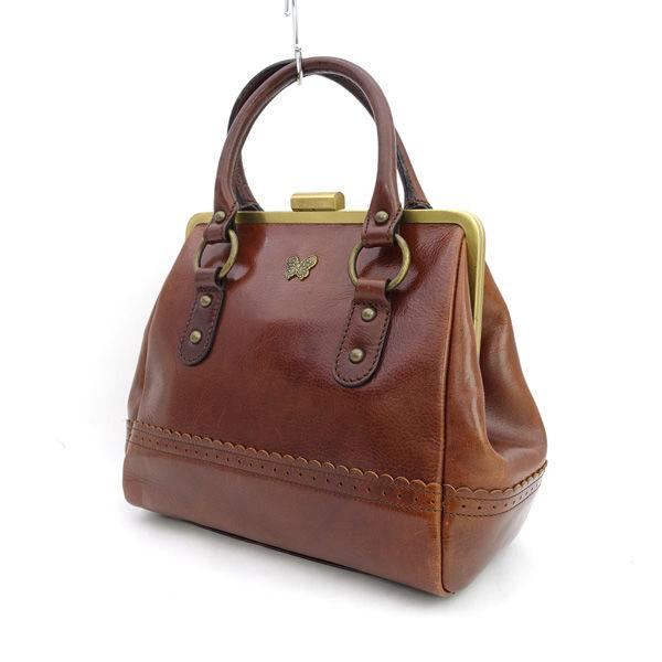 ANNA SUI / アナスイ  ハンドバッグ レザー がま口 ブラウン ブランド 中古
