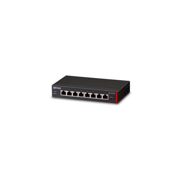 レイヤー2 Giga スマートスイッチ バッファロー BS-GS2008 8ポート ギガビット対応 ACアダプター SNMP対応 ブラック