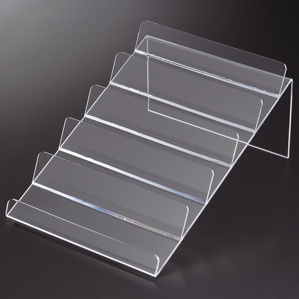 友屋 傾斜ディスプレイ台 五連｜アクリル ディスプレイ 陳列 小物 店舗