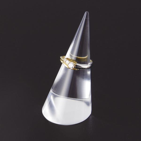 友屋 円錐リングスタンド（透明）大 60｜店舗用品 演出 店頭