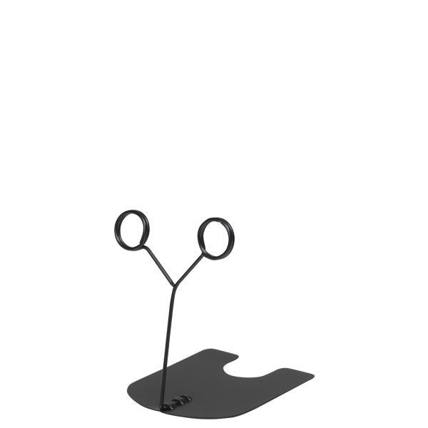 ツインリングスタンド ブラック TW-10-BK ｜ H100mm 店舗用品 販促 POP カード立て リングスタンド クリップスタンド 価格表示 プライス リング 卓上 ステンレス