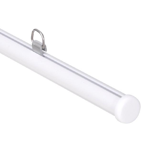 アルミH型パイプ ホワイト φ16×1220mm｜店舗用品 販促POP 天吊り用品 タペストリーバー POPハンガー バナーホルダー メディアホルダー タペストリー棒 掛け軸