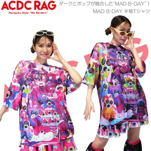 MAD Girl MAD PUNK チュニック 薔薇　髑髏 蜘蛛　半袖 shop-bloom_pe-008-002