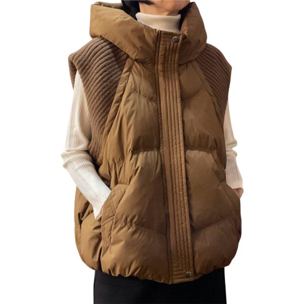 SALE 30%off】 Blue Fronce ブルーフロンセ リブ切替ダウンベスト