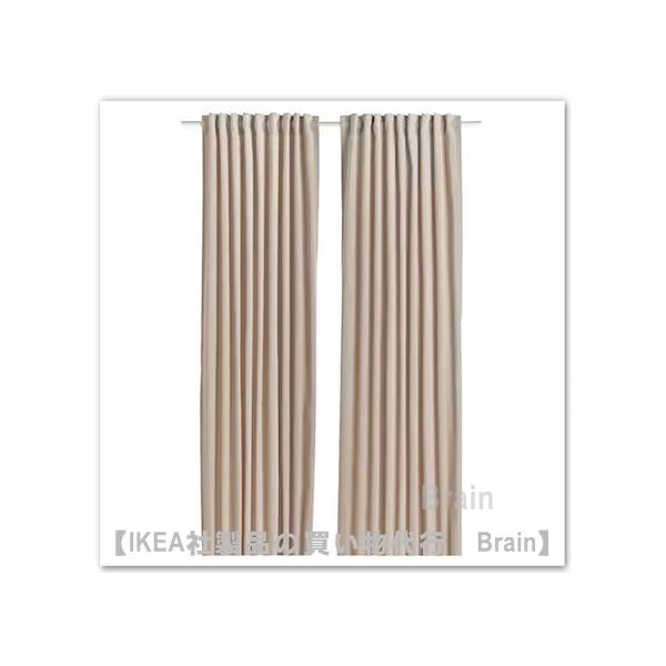 ＩＫＥＡ/イケア SANELA/サネーラ カーテン1組145x250 cm ライトベージュ（005.898.77/00589877）