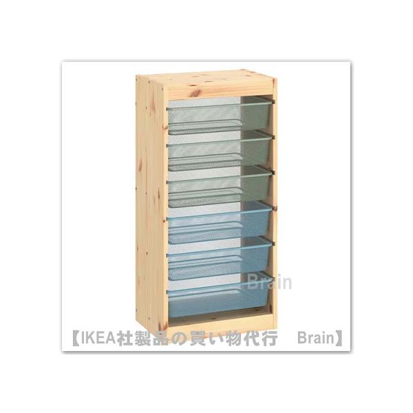 IKEA　トロファスト収納ボックス付き セット商品】IKEA イケア 収納コンビネーション パイン ダークグレー