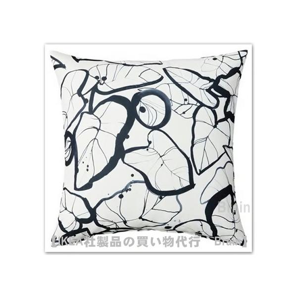 ＩＫＥＡ/イケア　PELARKORSBAR/ペラルショルスベル　クッションカバー50x50 cm　ホワイト/ブラック（106.264.26/10626426）