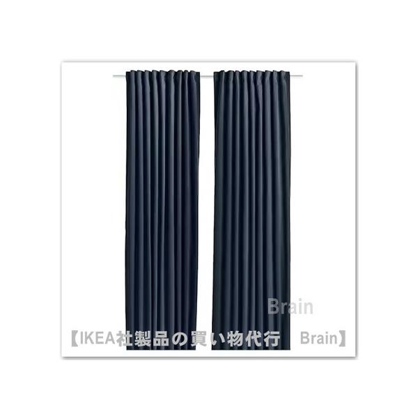 ＩＫＥＡ/イケア SANELA/サネーラ カーテン1組145x250 cm ダークブルー（205.914.07/20591407）