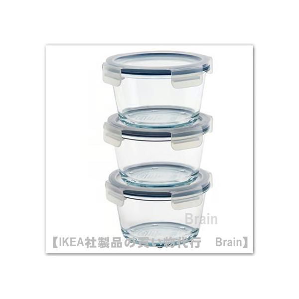 イケア（IKEA） IKEA 365+ 保存容器 ふた付き14x8cm 3個セット ガラス