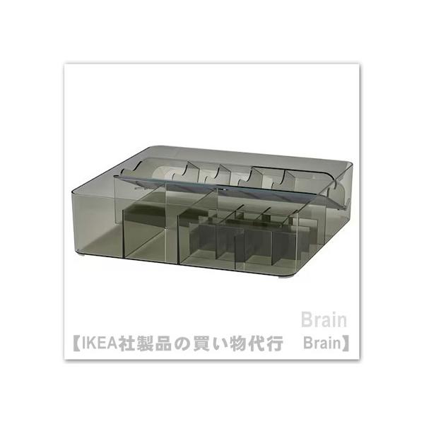 ■カラー：グレー■商品の大きさ高さ: 85 mm幅: 322 mm奥行き: 308 mm■主な特徴- 仕切りは、アクセサリーやジュエリーなどの整理に便利です- インサートは取り外して必要な場所に配置できます- ダークカラーの透明なプラスチッ...