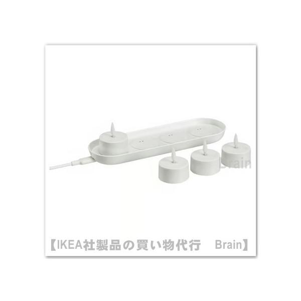 ＩＫＥＡ/イケア　SKATGAS/スカットゴース　LEDティーライト4個/チャージトレイ付き　　ホワイト（706.127.75/70612775）