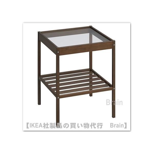 ＩＫＥＡ　イケア　NESNA/ネスナ　ガラスサイドテーブル■カラー：ダークブラウン■商品の大きさ幅: 36 cm奥行き: 35 cm高さ: 45 cm■主な特徴- 竹は耐摩耗性に優れた天然素材ですデザイナーJon Karlsson■パッケー...