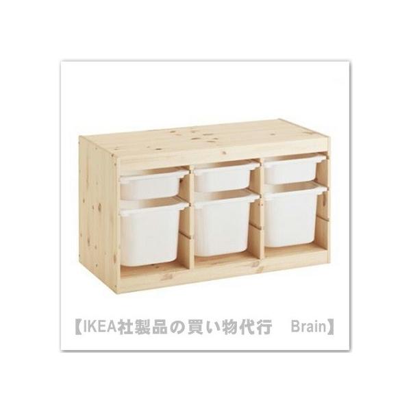 ＩＫＥＡ/イケア　TROFAST　収納コンビネーション ボックス付き94x44x53 cm　ライトホワイトステインパイン/ホワイト（292.408.77/29240877）