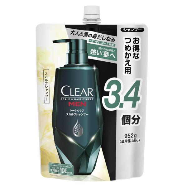 【大容量】 CLEAR(クリア) フォーメン トータルケア スカルプ シャンプー 詰め替え用 グリーン 952グラム (x 1)