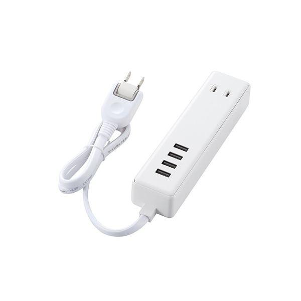 �G���R�� USB�^�b�v USB���X×4 AC×2 �P�[�u��60cm 3.4A �z���C�g MOT-U11-2406WH