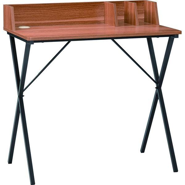 デスク 80cm幅 スチール アイアン ブラック/ブラウン 【組立品】 デスク 机 パソコンデスク 学習机 幅80cm スチール アイアン 木目
