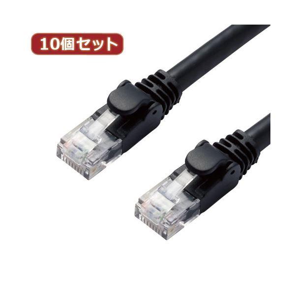 �k10�Z�b�g�l �G���R�� LAN�P�[�u��/CAT6A/�X�^���_�[�h/1m/�u���b�N LD-GPA/BK1X10